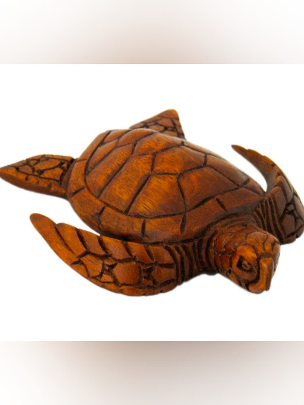 New Hand Carved Hawaiian Monkeypod Wood Honu Sea Turtle